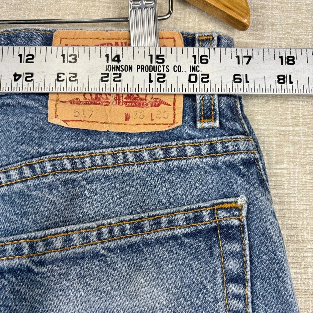 Vintage Levis 517 Mens 36x30 Bootcut Jeans Thigh Faded Denim